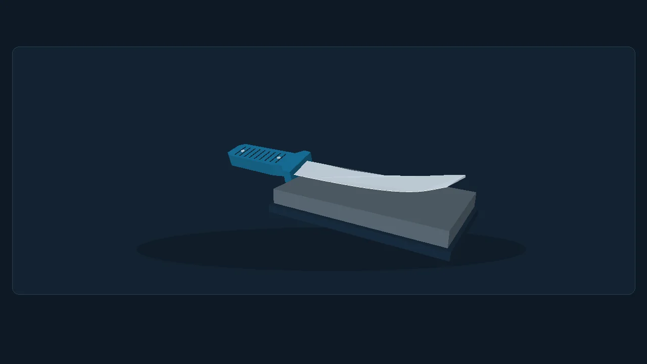 Sharpening — steady angle — knife induction lesson still
